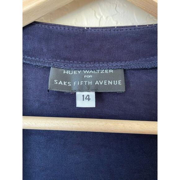 Huey Waltzer Women's Sz 14 blue sparkly knit evening jacket - Picture 3 of 7